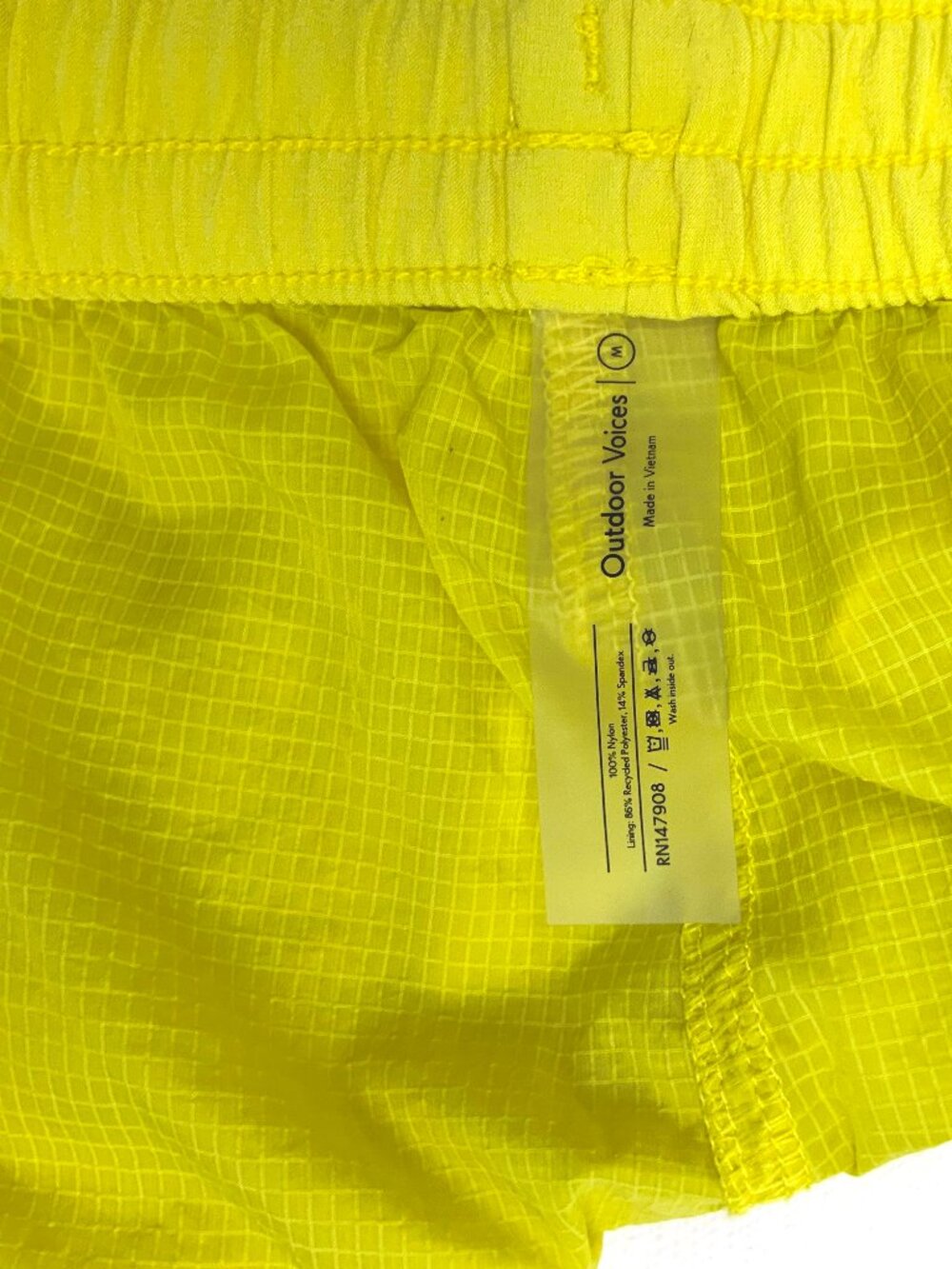 Outdoor Voices Yellow Windbreaker 3" Shorts Sz M - Picture 6 of 16